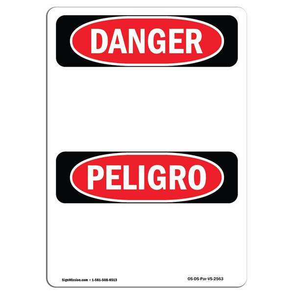 OSHA Sign, Blank Write-On Bilingual, 10in X 7in Aluminum, 7" W, 10" H, Bilingual Spanish